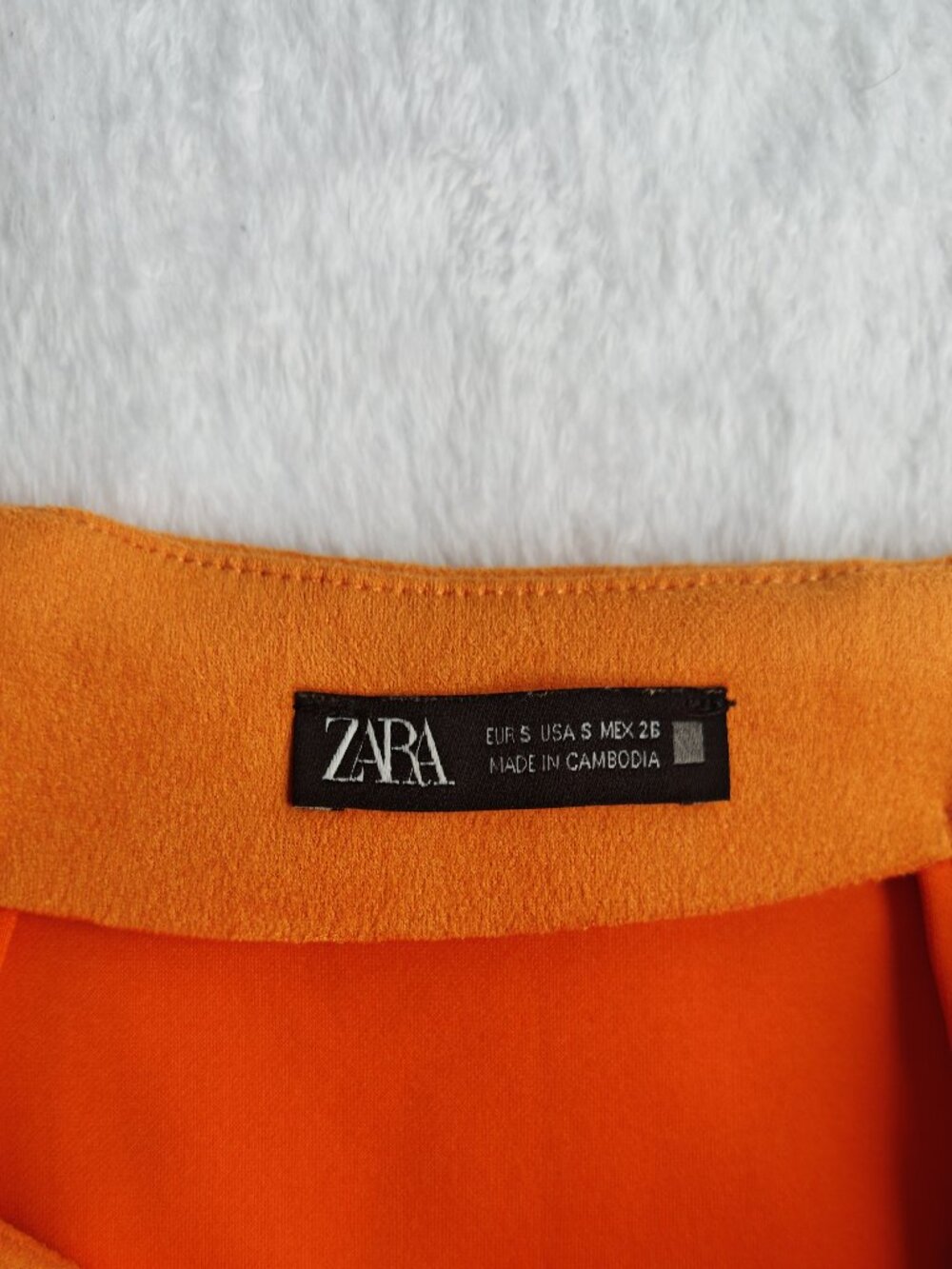 ZARA Orange A-Line Mini Skirt S Suede Look High Waist Retro Chic Fall Outfit - Picture 5 of 10